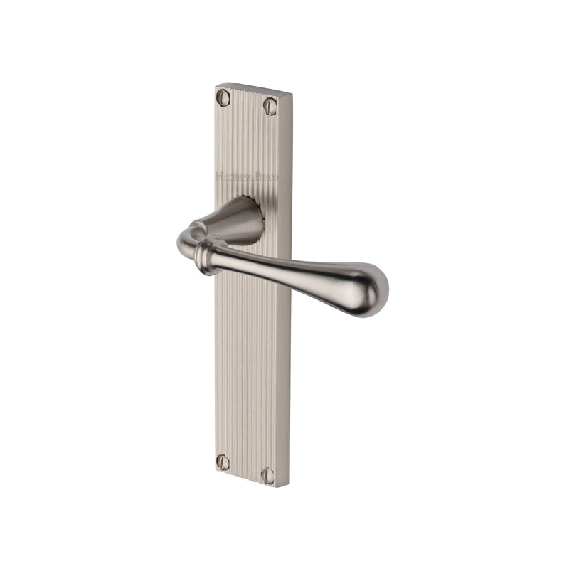 Heritage Brass Roma Reeded Lever Latch Satin Nickel finishUK Design Registration Number 6234525 - RR6010-SN - Choice Handles