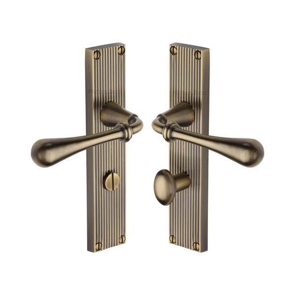 Heritage Brass Roma Reeded Bathroom set Antique Brass finishUK Design Registration Number 6234525 - RR6030-AT - Choice Handles