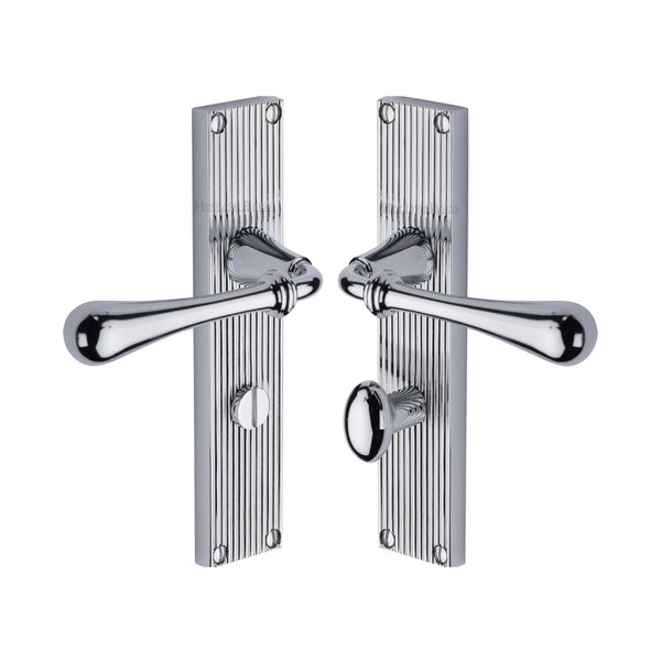 Heritage Brass Roma Reeded Bathroom set Polished Chrome finishUK Design Registration Number 6234525 - RR6030-PC - Choice Handles