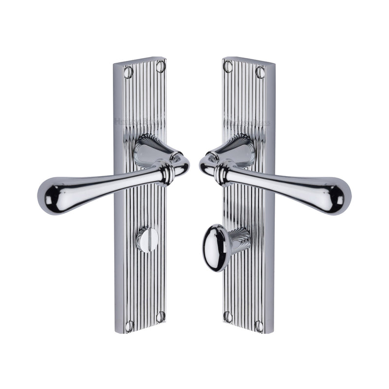 Heritage Brass Roma Reeded Bathroom set Polished Chrome finish- RR6030-PC - Choice Handles