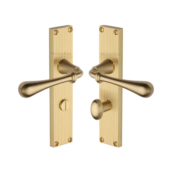 Heritage Brass Roma Reeded Bathroom set Satin Brass finishUK Design Registration Number 6234525 - RR6030-SB - Choice Handles