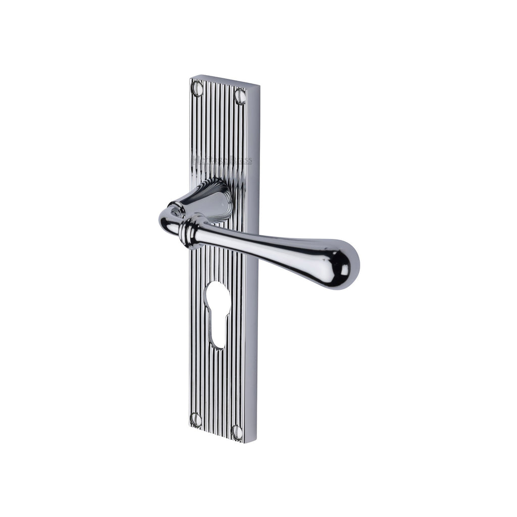 Studio Roma Reeded Panels Heritage Brass Roma Reeded Euro Profile Polished Chrome finish- RR6048