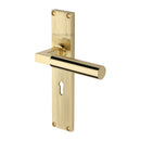 Heritage Brass Bauhaus Reeded Lever Lock Polished Brass finish- RR7300-PB - Choice Handles