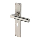 Heritage Brass Bauhaus Reeded Lever Lock Satin Nickel finish- RR7300-SN - Choice Handles