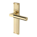 Heritage Brass Bauhaus Reeded Lever Latch Polished Brass finishUK Design Registration Number 6234526 - RR7310-PB - Choice Handles