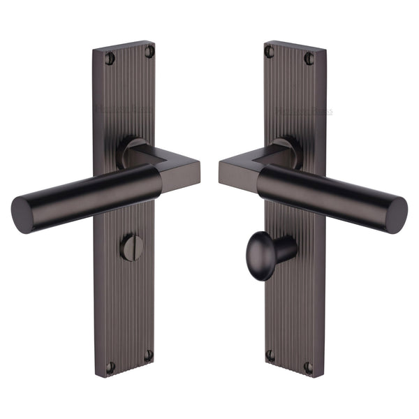 Heritage Brass Bauhaus Reeded Bathroom Set Matt Bronze finishUK Design Registration Number 6234526 - RR7330-MB - Choice Handles