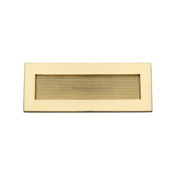 Heritage Brass Reeded Letterplate 10" x 4" Polished Brass finish - RR852 254.101-PB - Choice Handles