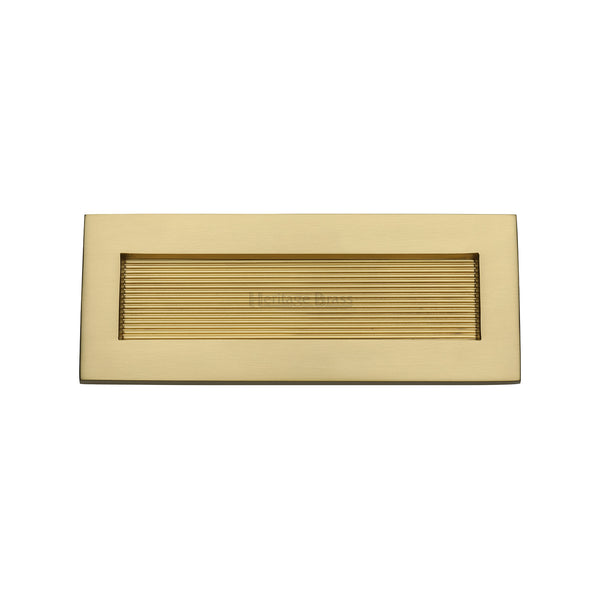 Heritage Brass Reeded Letterplate 10 x 4 Satin Brass finish

 - RR852 254.101-SB - Choice Handles