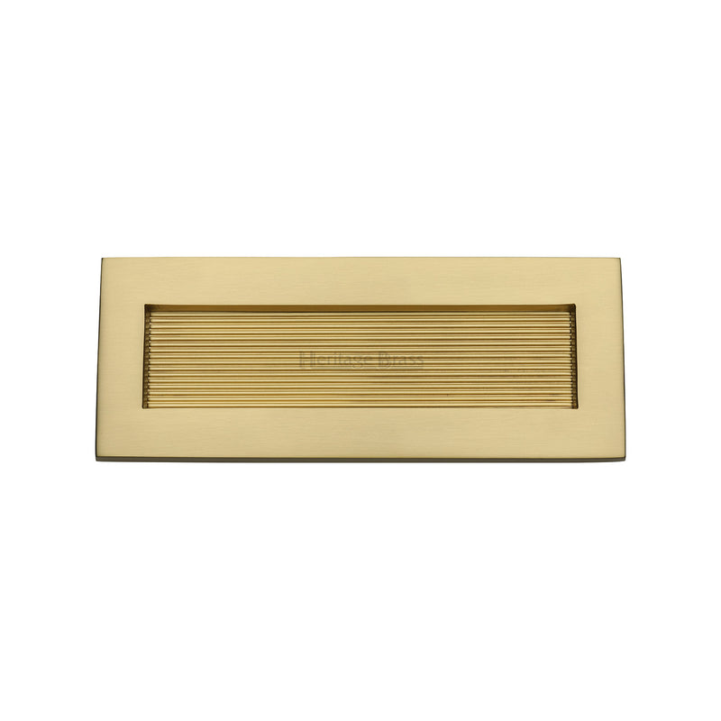 Heritage Brass Reeded Letterplate 10 x 4 Satin Brass finish

 - RR852 254.101-SB - Choice Handles