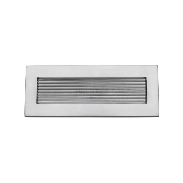 Heritage Brass Reeded Letterplate 10" x 4" Satin Chrome finish - RR852 254.101-SC - Choice Handles