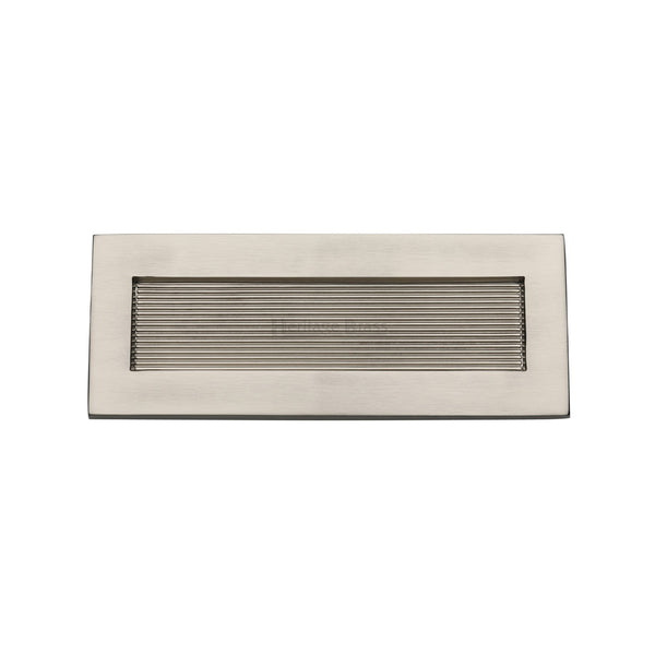 Heritage Brass Reeded Letterplate 10" x 4" Satin Nickel finish - RR852 254.101-SN - Choice Handles