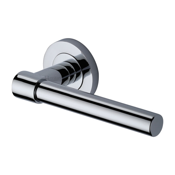Heritage Brass Door Handle Lever on Rose Phoenix Design Polished Chrome Finish - RS2017-PC - Choice Handles