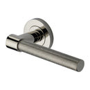 Heritage Brass Door Handle Lever on Rose Phoenix Knurled Design Polished Nickel Finish - RS2018-PNF - Choice Handles