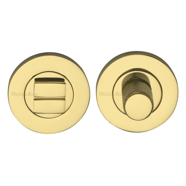 Heritage Brass Knurled Thumbturn & Emergency Release Polished Brass finish - RS2030K-PB - Choice Handles