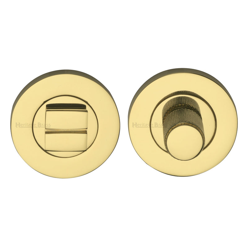 Heritage Brass Knurled Thumbturn & Emergency Release Polished Brass finish - RS2030K-PB - Choice Handles
