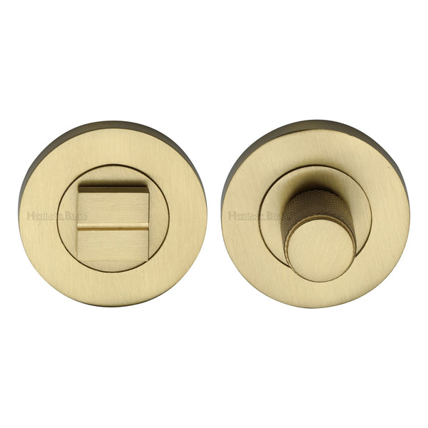 Heritage Brass Knurled Thumbturn & Emergency Release Satin Brass finish - RS2030K-SB - Choice Handles