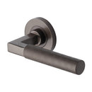 Heritage Brass Door Handle Lever on Rose Signac Design Matt Bronze Finish - RS2260-MB - Choice Handles