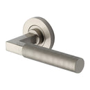 Heritage Brass Door Handle Lever on Rose Signac Design Satin Nickel Finish - RS2260-SN - Choice Handles