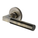 Heritage Brass Door Handle Lever on Rose Spectral Design Antique Brass Finish
 - RS2261-AT - Choice Handles