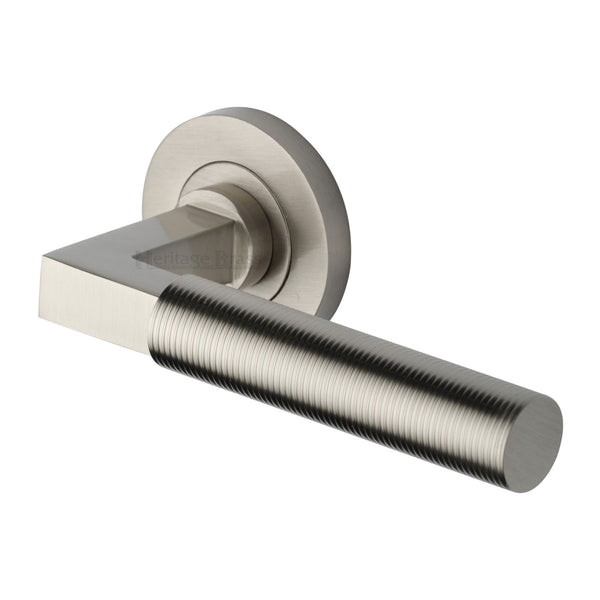 Heritage Brass Door Handle Lever on Rose Spectral Design Satin Nickel Finish
 - RS2261-SN - Choice Handles