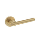 STATUS Nebraska Lever Door Handle on Round Rose - Satin Brass - S28RSB - Choice Handles