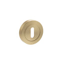 STATUS Key Escutcheons on Round Rose - Satin Brass - S2ESCKRSB - Choice Handles