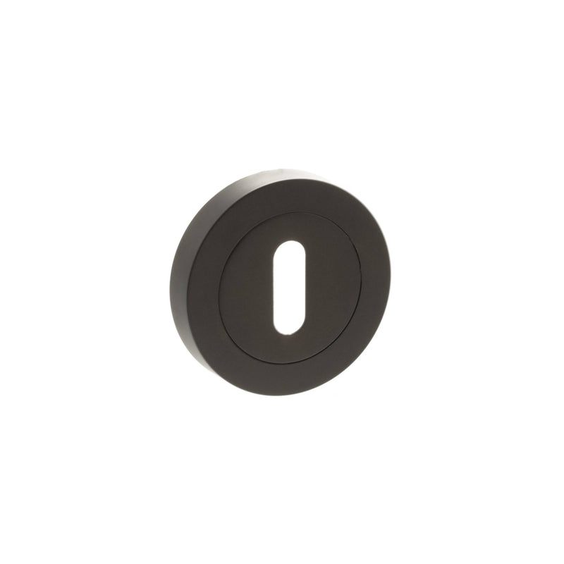 STATUS Key Escutcheons on Round Rose - Urban Dark Bronze - S2ESCKRUDB - Choice Handles