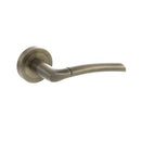 STATUS Indiana Lever Door Handle on Round Rose - Antique Brass - S33RAB - Choice Handles