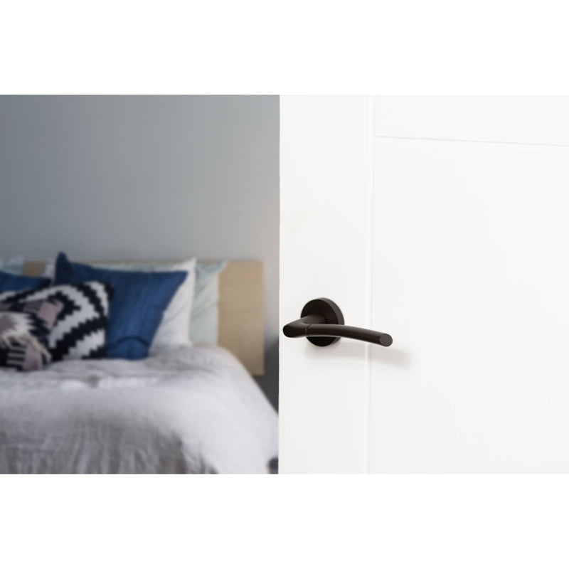 STATUS Indiana Lever Door Handle on Round Rose - Urban Dark Bronze - S33RUDB - Choice Handles
