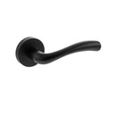 STATUS Texas Lever Door Handle on Round Rose - Matt Black - S35RMB - Choice Handles