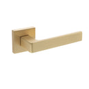 STATUS Montana Lever Door Handle on S4 Square Rose - Satin Brass - S40SSB - Choice Handles