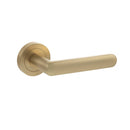 STATUS Carolina Lever Door Handle on Round Rose - Satin Brass - S42RSB - Choice Handles