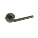 STATUS Alabama Lever Door Handle on Round Rose - Antique Brass - S43RAB - Choice Handles