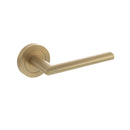 STATUS Alabama Lever Door Handle on Round Rose - Satin Brass - S43RSB - Choice Handles