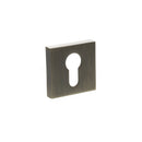 STATUS Euro Escutcheons on S4 Square Rose - Antique Brass - S4ESCESAB - Choice Handles