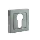 STATUS Euro Escutcheons on S4 Square Rose - Satin Chrome - S4ESCESSC - Choice Handles