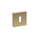 STATUS Key Escutcheons on S4 Square Rose - Satin Brass - S4ESCKSSB - Choice Handles
