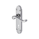Heritage Brass Door Handle Lever Lock Savoy Design Polished Chrome finish - S600-PC - Choice Handles
