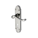 Heritage Brass Door Handle Lever Lock Savoy Design Polished Nickel finish - S600-PNF - Choice Handles