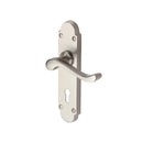 Heritage Brass Door Handle Lever Lock Savoy Design Satin Nickel finish - S600-SN - Choice Handles