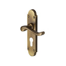 Heritage Brass Door Handle for Euro Profile Plate Savoy Design Antique finish - S607.48-AT - Choice Handles