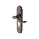 Heritage Brass Door Handle for Euro Profile Plate Savoy Design Matt Bronze finish - S607.48-MB - Choice Handles