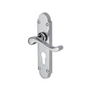 Heritage Brass Door Handle for Euro Profile Plate Savoy Design Polished Chrome finish - S607.48-PC - Choice Handles