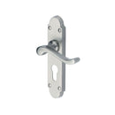Heritage Brass Door Handle for Euro Profile Plate Savoy Design Satin Chrome finish
 - S607.48-SC - Choice Handles