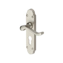 Heritage Brass Door Handle for Euro Profile Plate Savoy Design Satin Nickel finish - S607.48-SN - Choice Handles