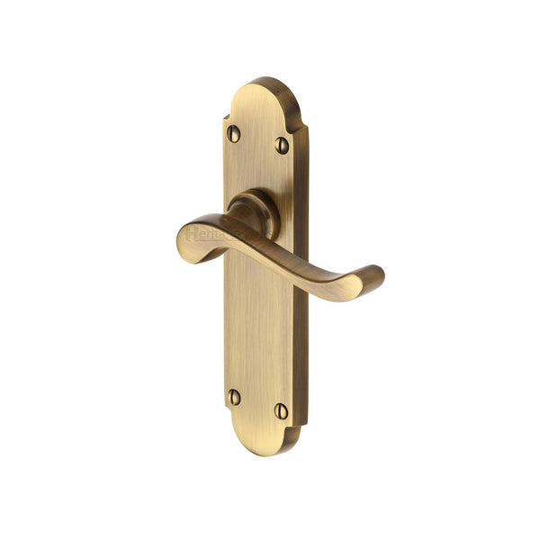 Heritage Brass Door Handle Lever Latch Savoy Design Antique finish - S610-AT - Choice Handles