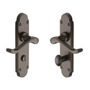 Heritage Brass Door Handle for Bathroom Savoy Design Matt Bronze finish - S620-MB - Choice Handles