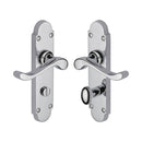 Heritage Brass Door Handle for Bathroom Savoy Design Polished Chrome finish - S620-PC - Choice Handles