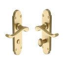 Heritage Brass Door Handle for Bathroom Savoy Design Satin Brass finish - S620-SB - Choice Handles