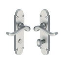 Heritage Brass Door Handle for Bathroom Savoy Design Satin Chrome finish
 - S620-SC - Choice Handles
